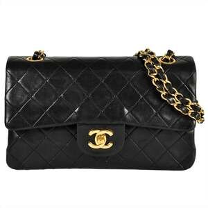 CHANEL Matelasse 23 Chain Shoulder Bag in Black with Gold Hardware and Coco M...